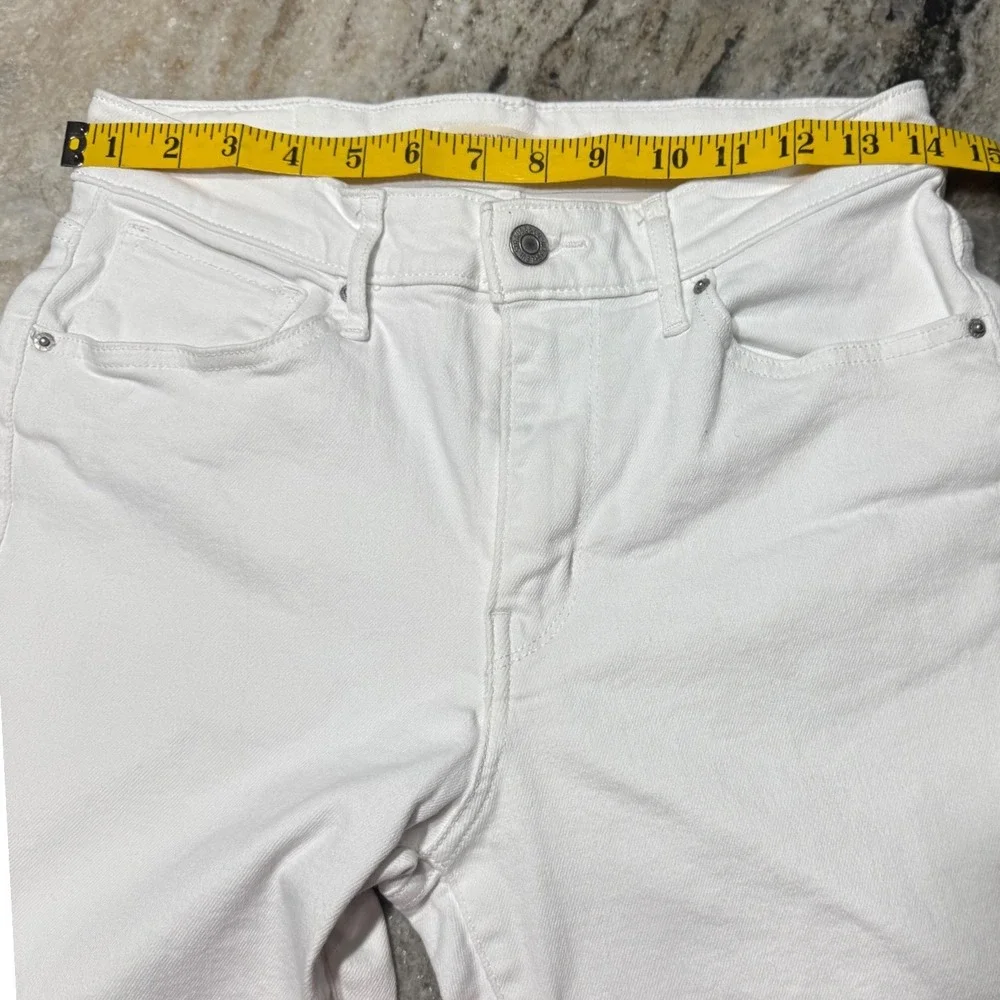 Levi's 721 High Rise Skinny Jeans Womens 30 Denim White Distressed Raw Hem Boho‎
